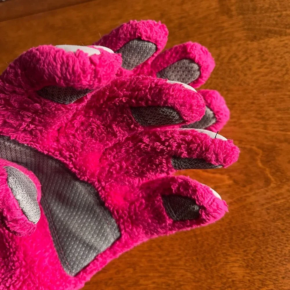 The North Face magenta fleece gloves M 8